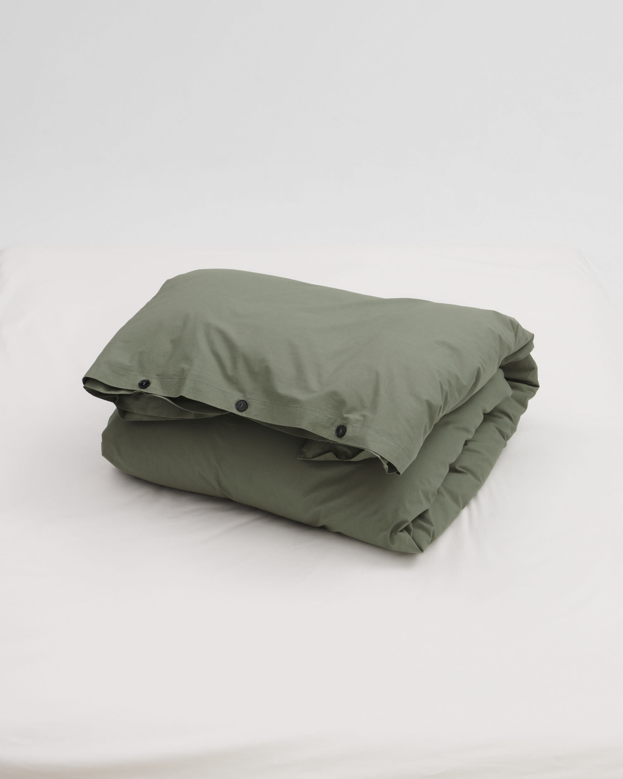 Percale Duvet Cover - Olive Green