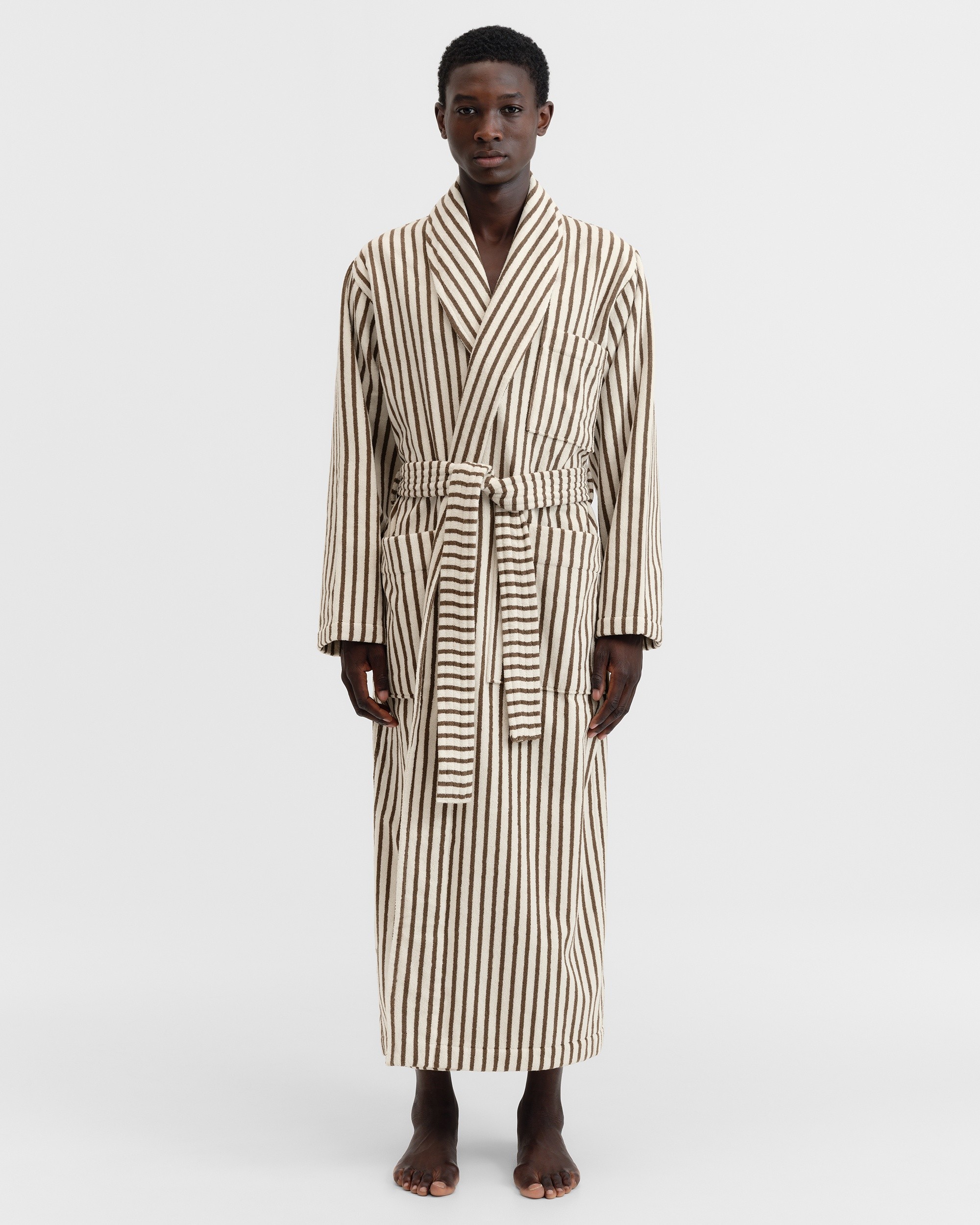 Classic bathrobe – solid – Ivory | Tekla Fabrics