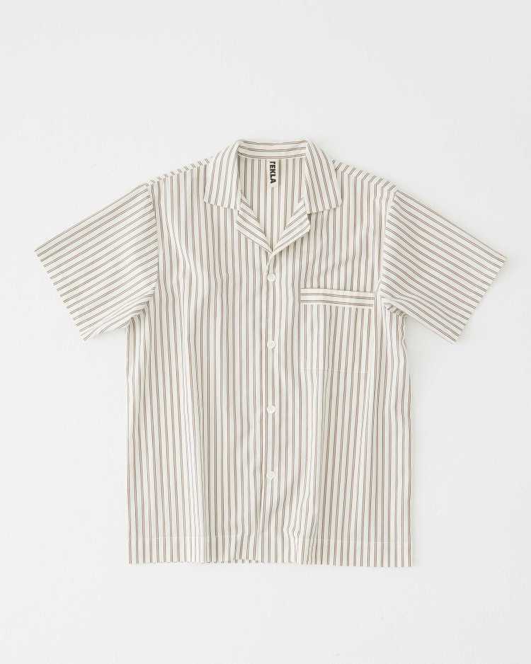 Poplin Pyjamas Short Sleeve Shirt - Hopper Stripes