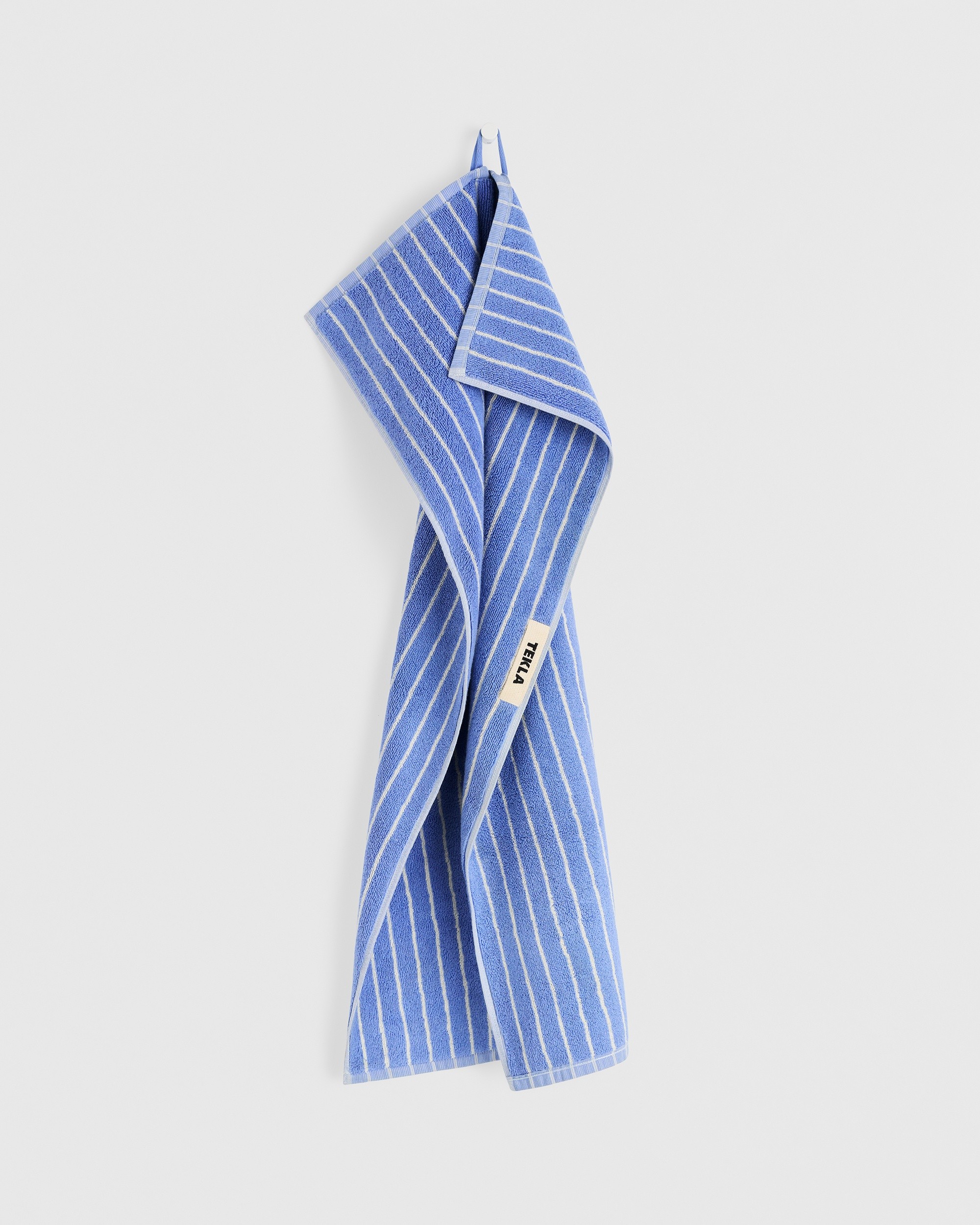 Tekla Fabrics Terry towel – striped – Clear Blue Stripes