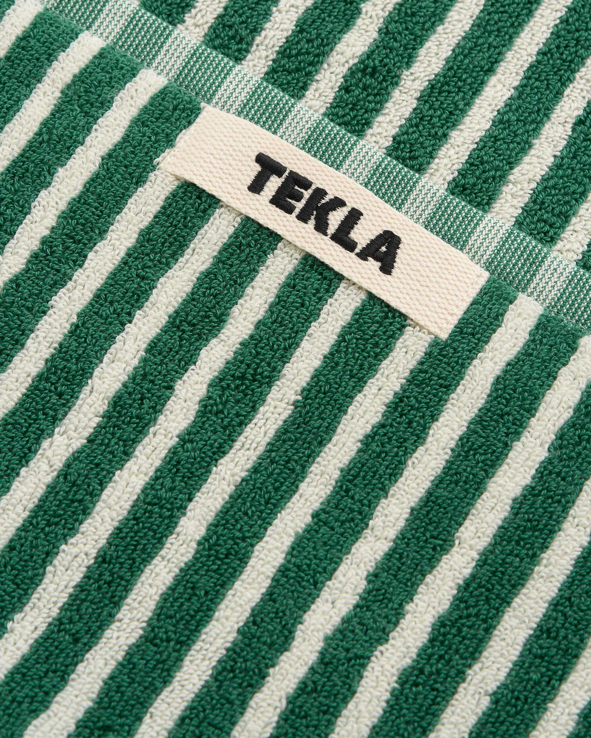 Terry towel - Teal Green Stripes | Tekla Fabrics
