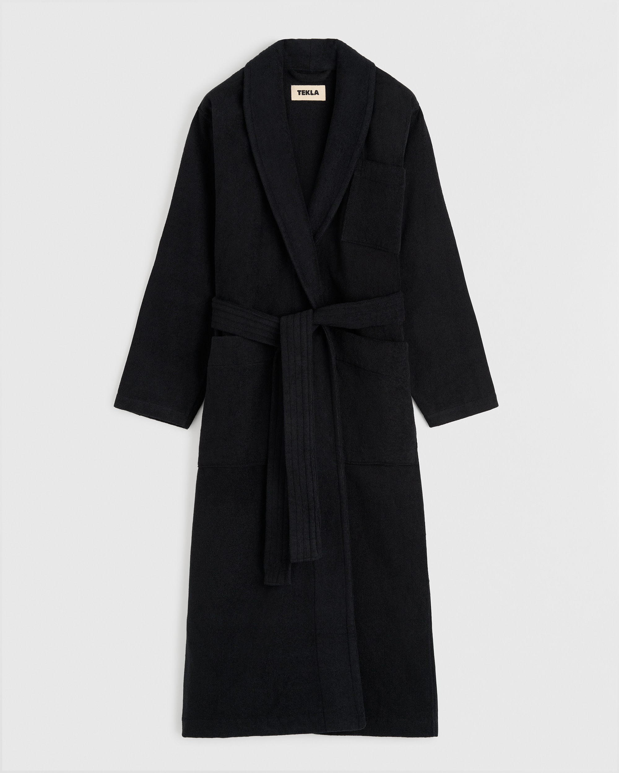 Classic Bathrobe - Solid - Black | Tekla Fabrics