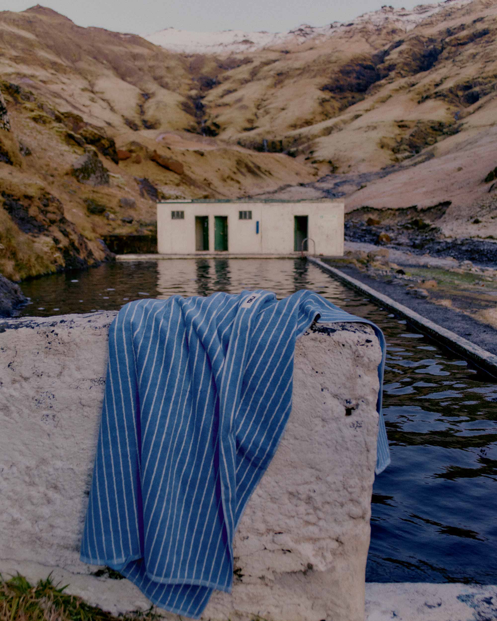 Winter in Iceland - Clear Blue Stripes towels