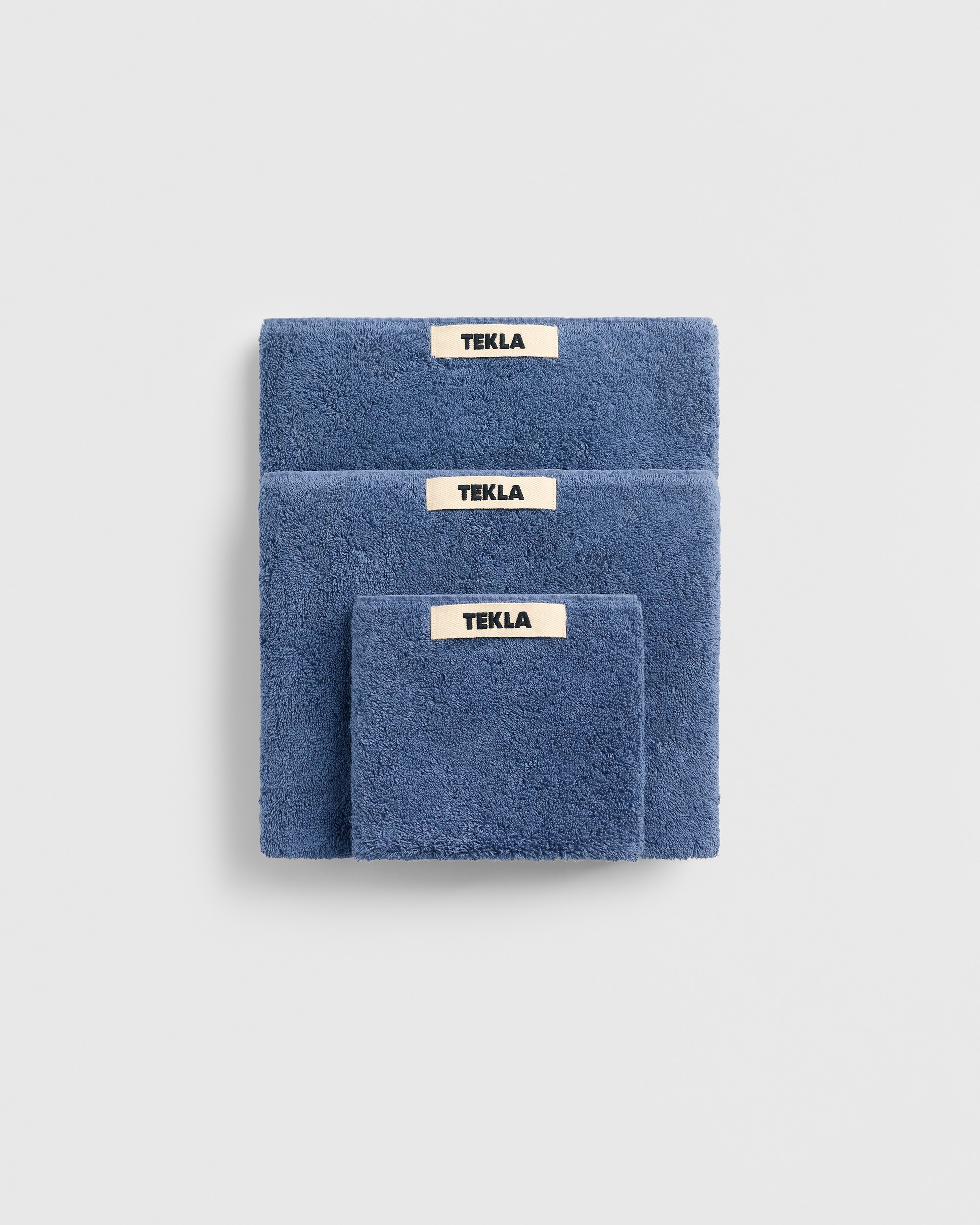 Tekla Fabrics Terry towel - Storm Blue - Washcloth