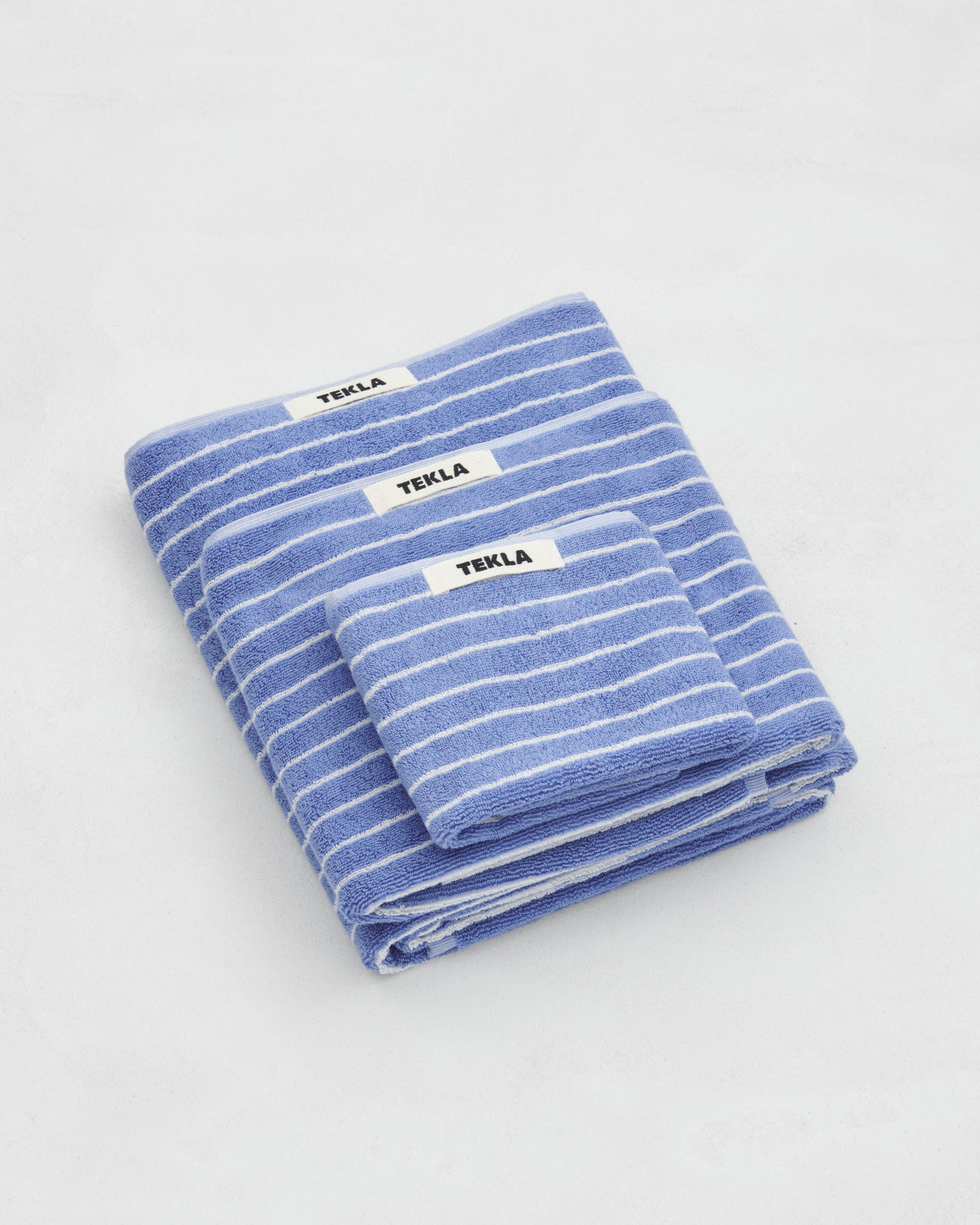 Terry Towel - Striped - Clear Blue Stripes