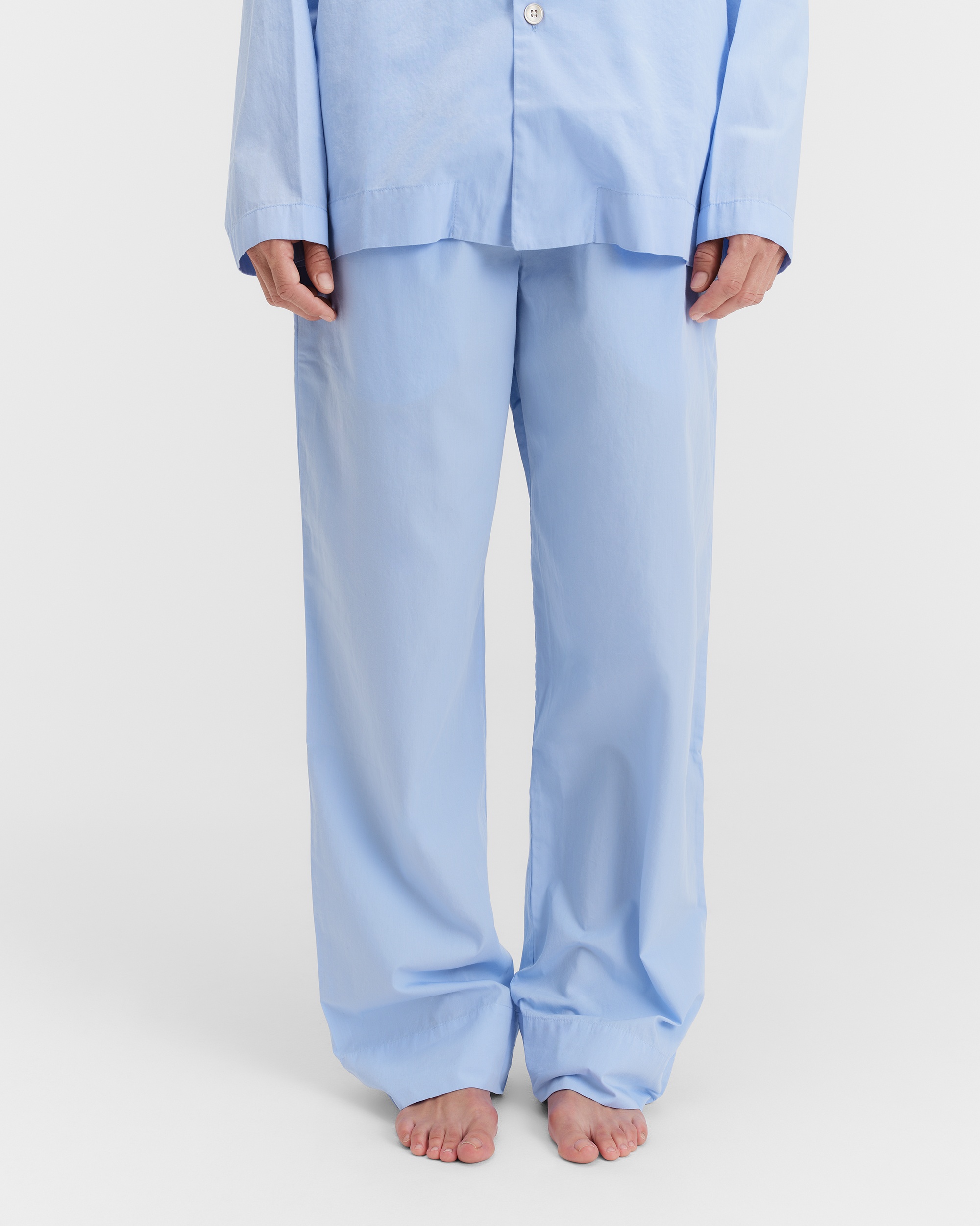 Poplin pyjamas – pants – Shirt Blue | Tekla Fabrics