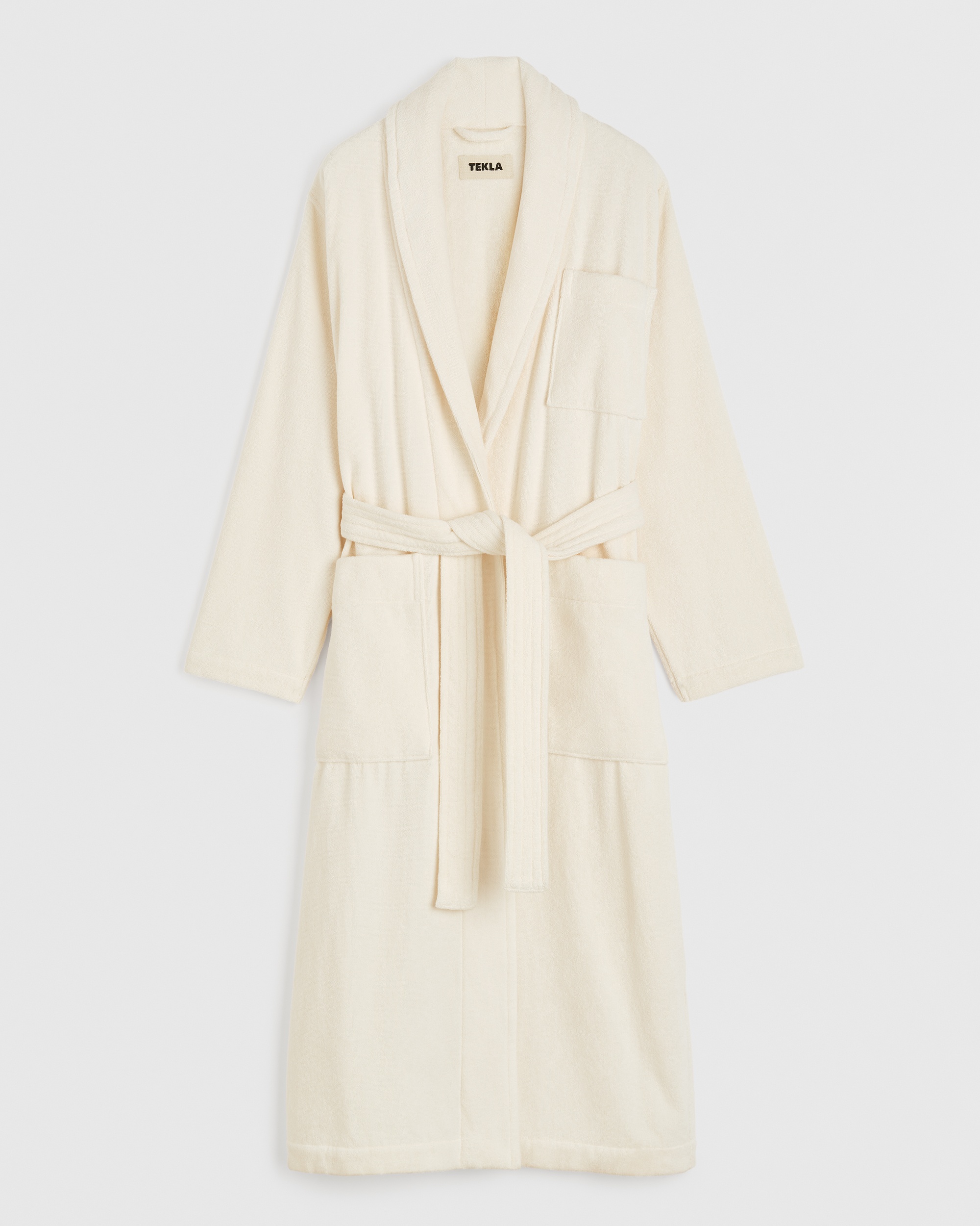 Classic bathrobe – solid – Ivory | Tekla Fabrics