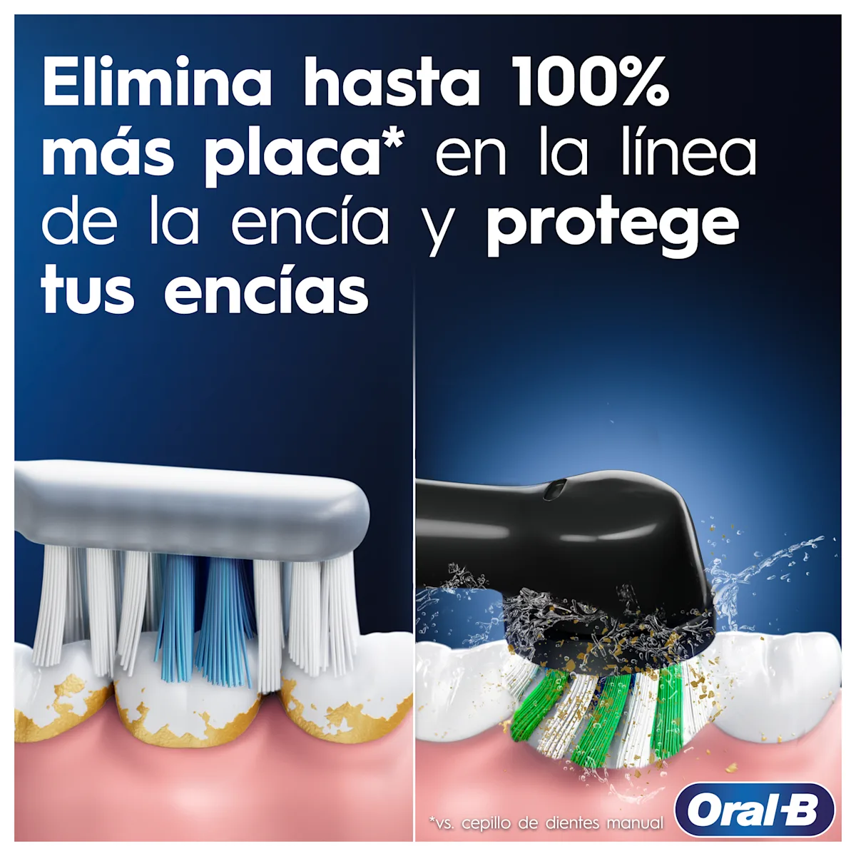 Cepillo de dientes eléctrico recargable Pro1 Rosa con 1 cabezal y 1 recambio