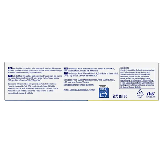 Oral-B Pro-Expert pasta de dientes, pack ahorro con dos tubos, ofreciendo 24 horas de protección.