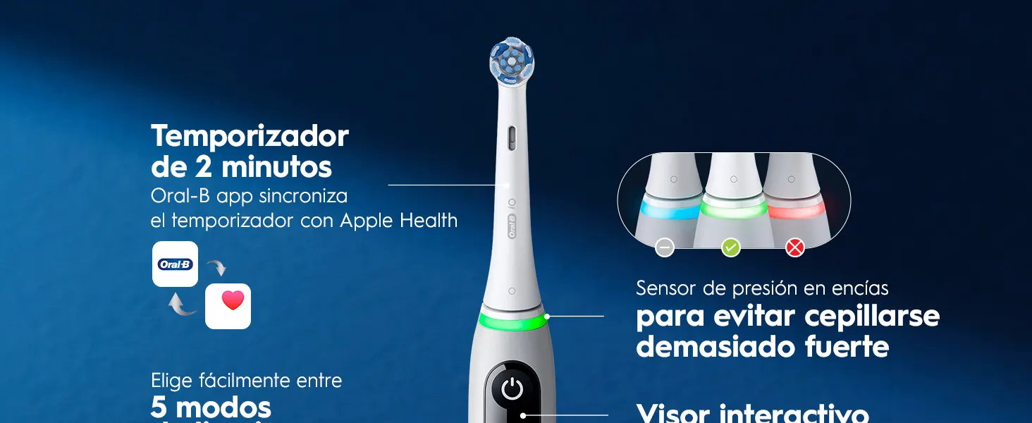 Cepillo eléctrico Oral-B con temporizador, sensor de presión y sincronización con Apple Health