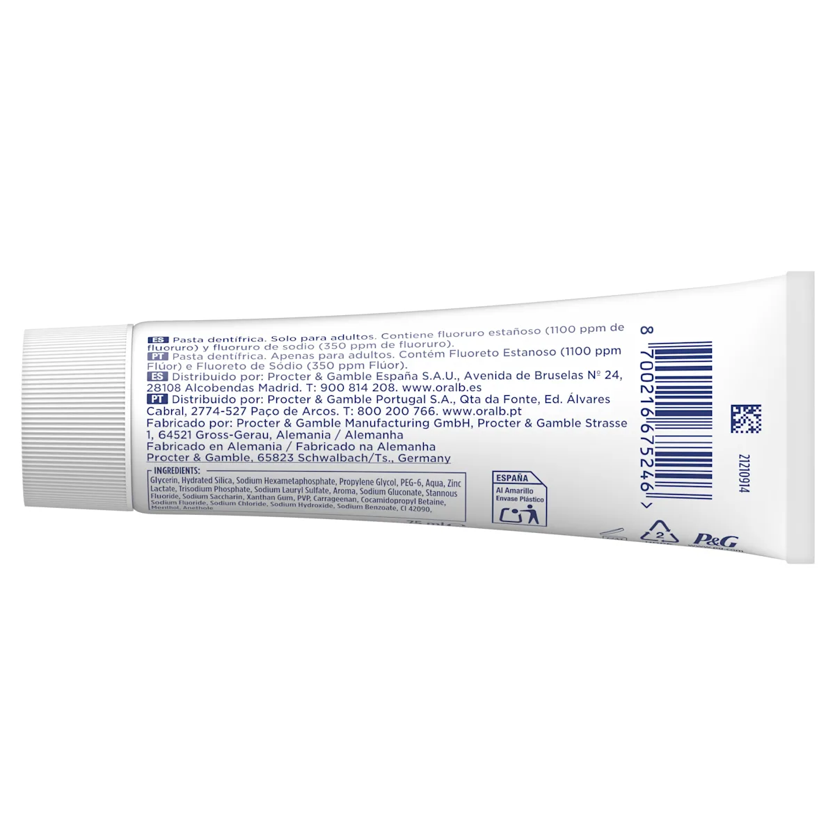Oral-B Advanced, pasta de dientes para la prevención del sarro, con hasta 100% más efectividad reduciendo el sarro.