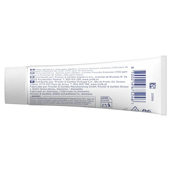 Oral-B Advanced, pasta de dientes para la prevención del sarro, con hasta 100% más efectividad reduciendo el sarro.