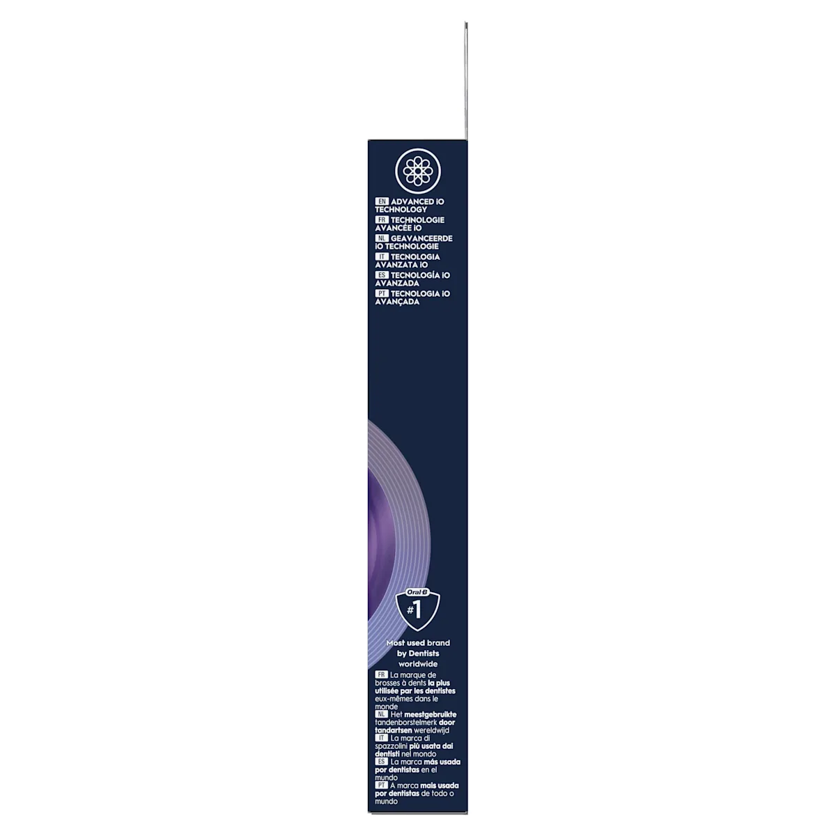 Oral-B, empaque que indica "Cambiar cuando esté desgastado" para cabezales de cepillo de dientes.