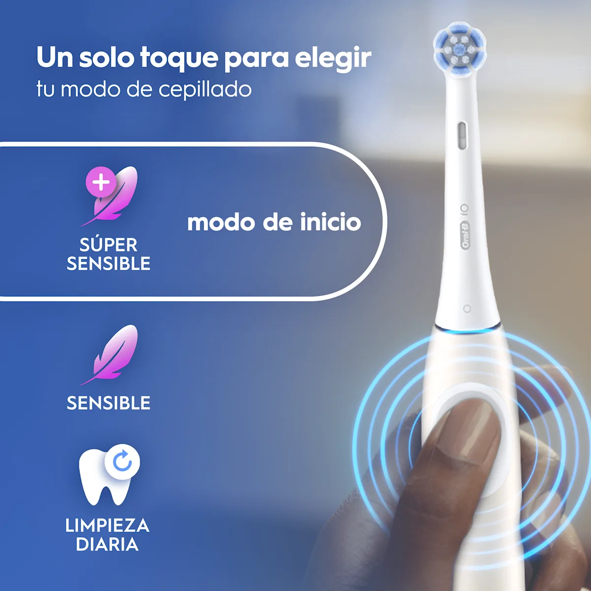 Cepillo de dientes recargable iO2 Rosa con funda de viaje