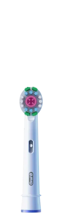 El cabezal Oral-B Pro 3D White cuenta con una exclusiva copa pulidora que blanquea los dientes, eliminando manchas superficiales desde el primer día. Los cabezales originales de Oral-B están diseñados con nuevos filamentos en forma de X que limpian las zonas a las que no llegan los redondos. El indicador de uso del cabezal hace que los filamentos pasen de verde a amarillo para recordarte cuándo debes cambiarlo y mantener el 100 % de eficacia en la limpieza. Ajuste garantizado con cepillos de dientes eléctricos recargables de Oral-B, excepto con los cepillos de dientes iO y Pulsonic.