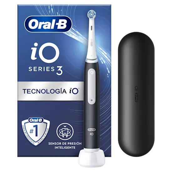 Oral-B iO3 Clean and clear cepillo con sensor de presión visible 360° para proteger encías.
