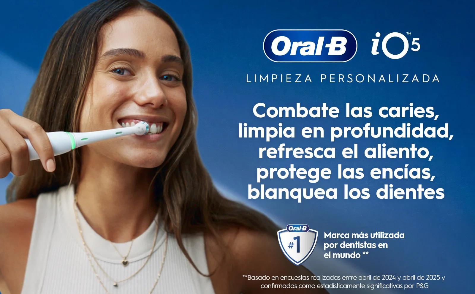 Cepillo eléctrico Oral-B iO5 para limpieza personalizada con múltiples beneficios dentales