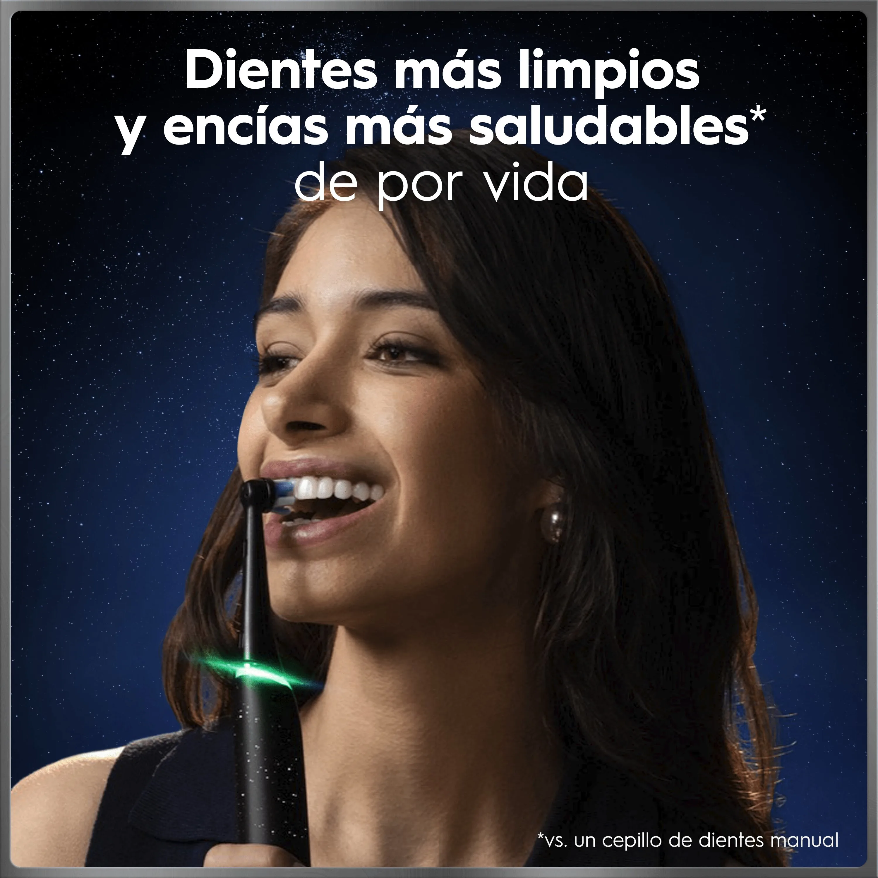 Tres cabezales de cepillo dental iO™ (Gentle Care, Ultimate Clean y Radiant White) para personalizar la limpieza bucal.