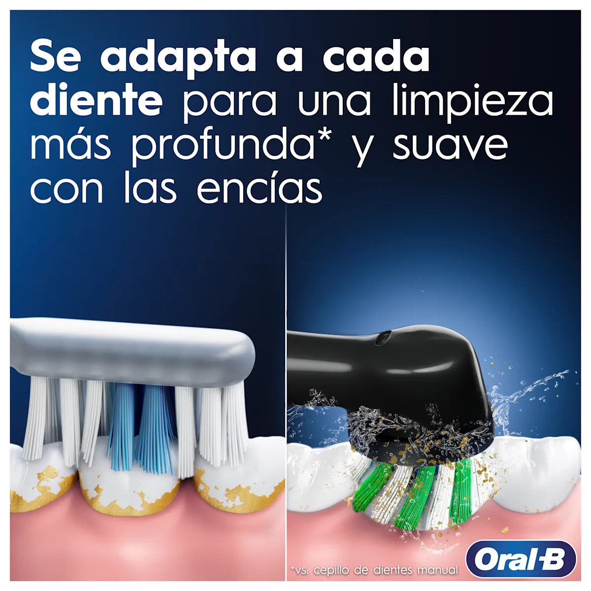 Cepillo de dientes eléctrico recargable Vitality Pro Negro con 1 cabezal
