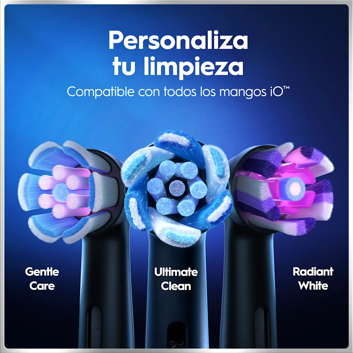 Pack de 2 cepillos eléctricos iO6 Negro y Rosa con 4 cabezales y funda de viaje