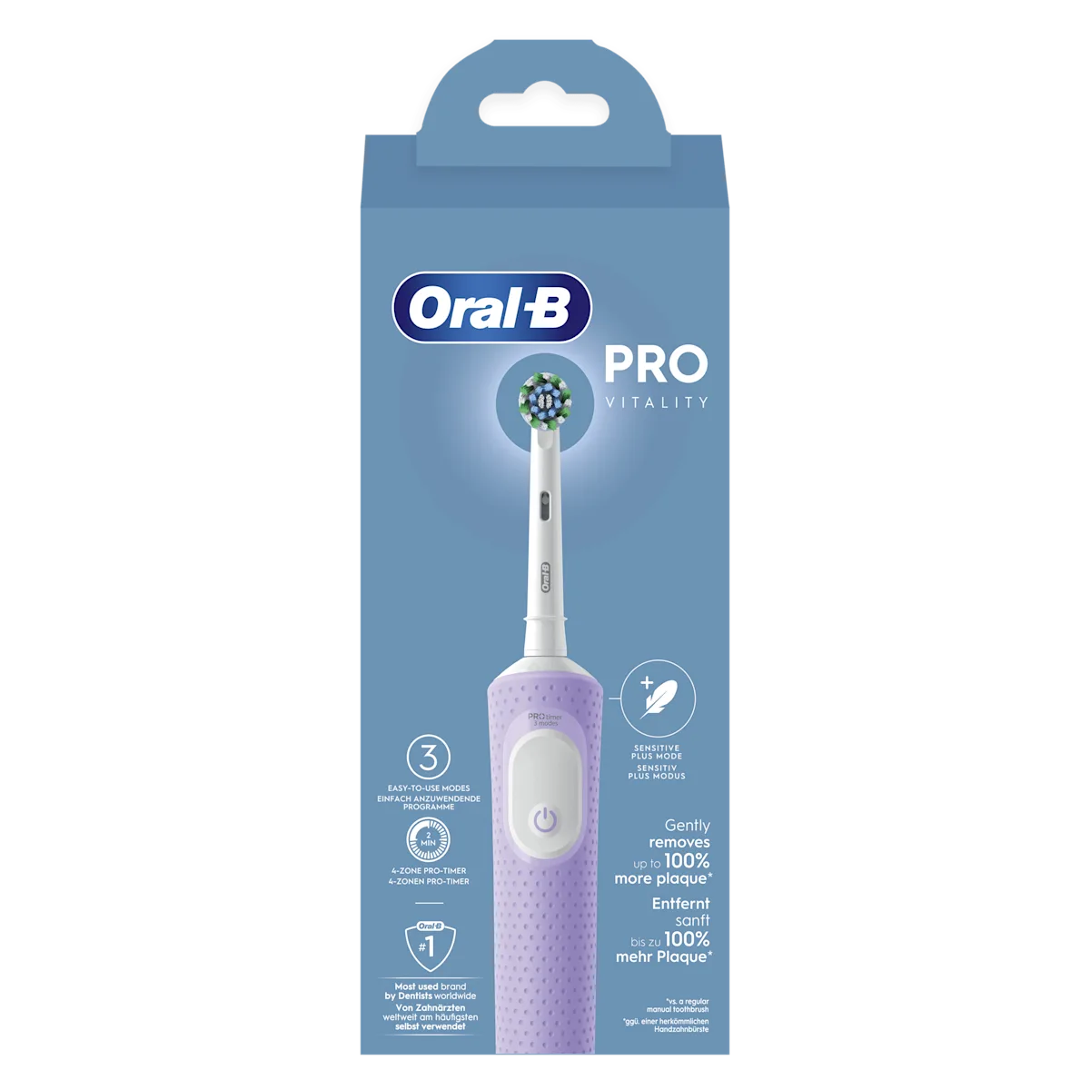 Cepillo de dientes eléctrico recargable Vitality Pro Morado