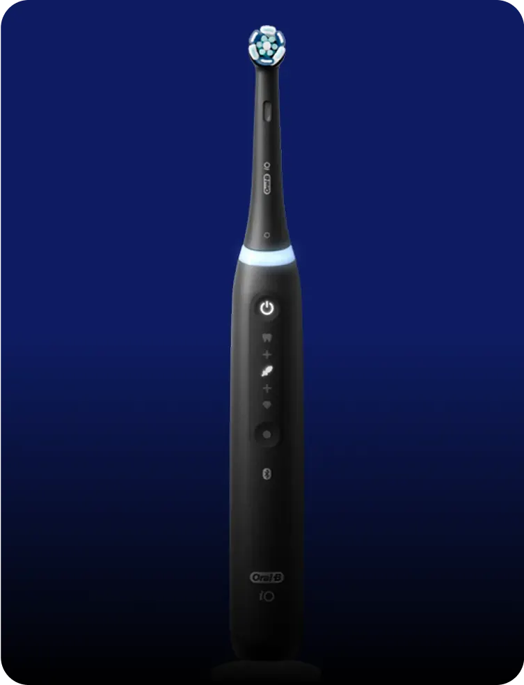 Oral-B iO5 black electric toothbrush with circular brush head
