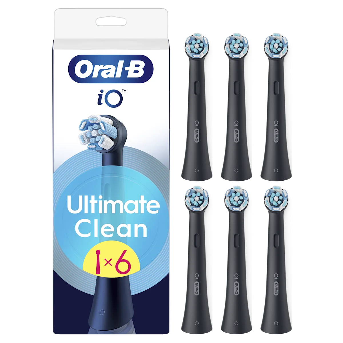 OralB iO Ultimate Clean Cabezales Negros pack de 6 recambios