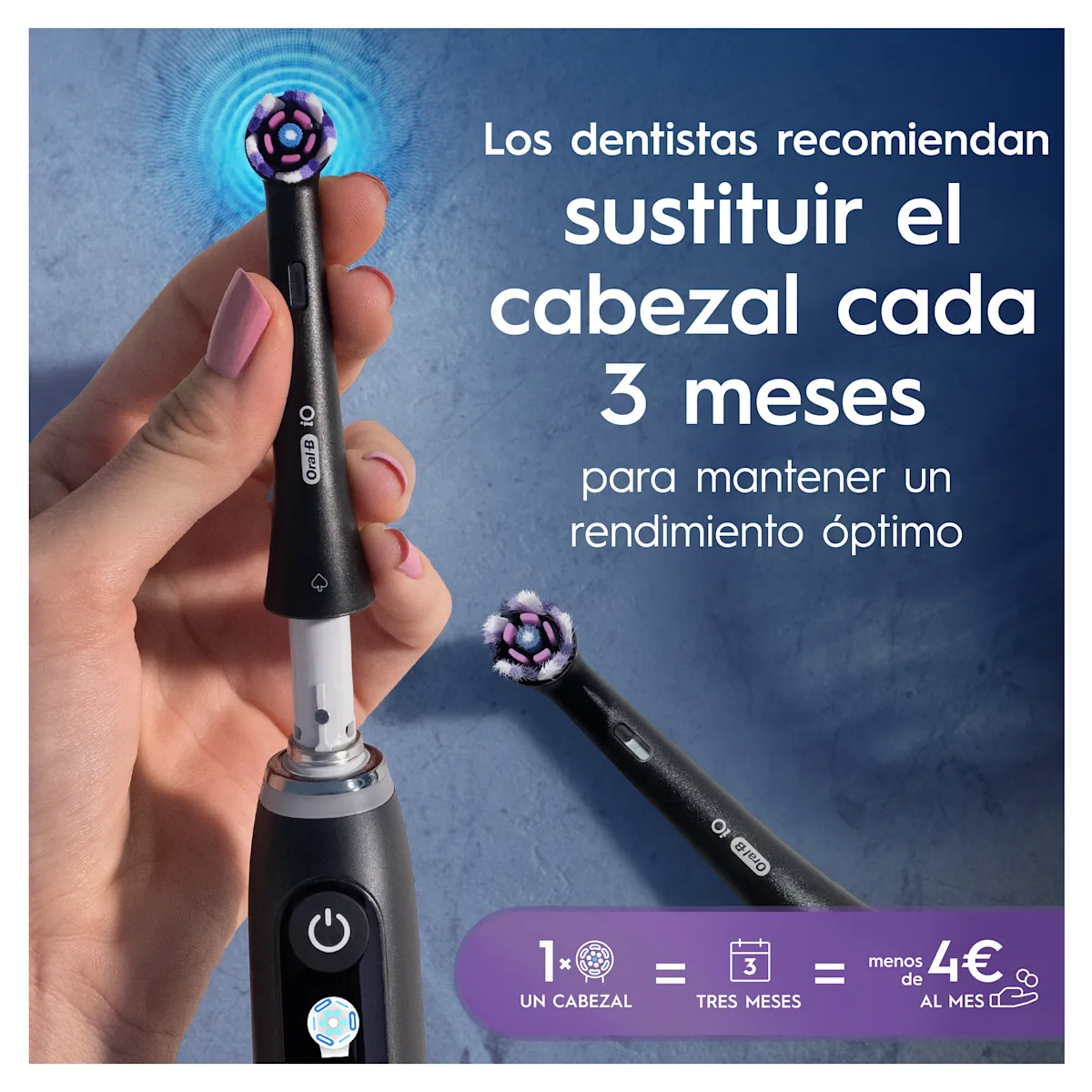 OralB iO Radiant White Cabezales Negros pack de 6 recambios