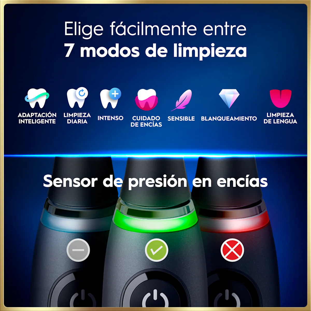 Cepillo de dientes eléctrico iO9 Negro con 2 cabezales y estuche de carga de viaje y carga rápida
