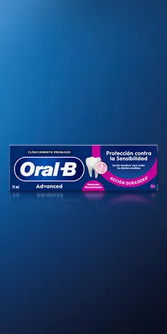 Oral-B Advanced Protección contra la Sensibilidad box on blue background.