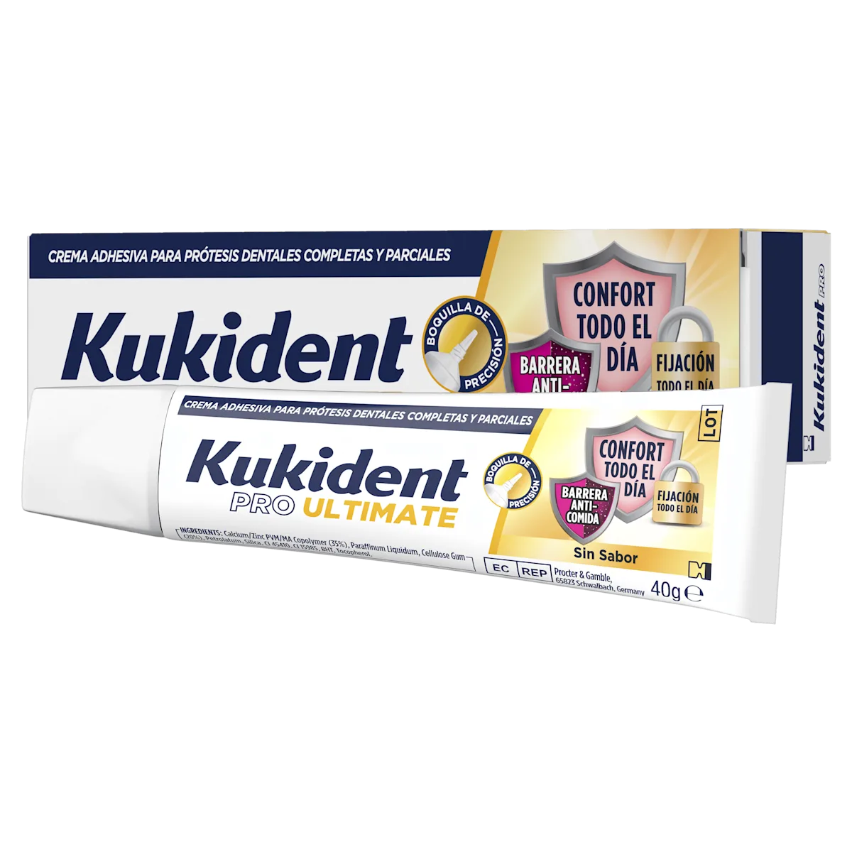 Kukident Pro Ultimate Crema Adhesiva Para Prótesis Dentales Sin Sabor 40gr
