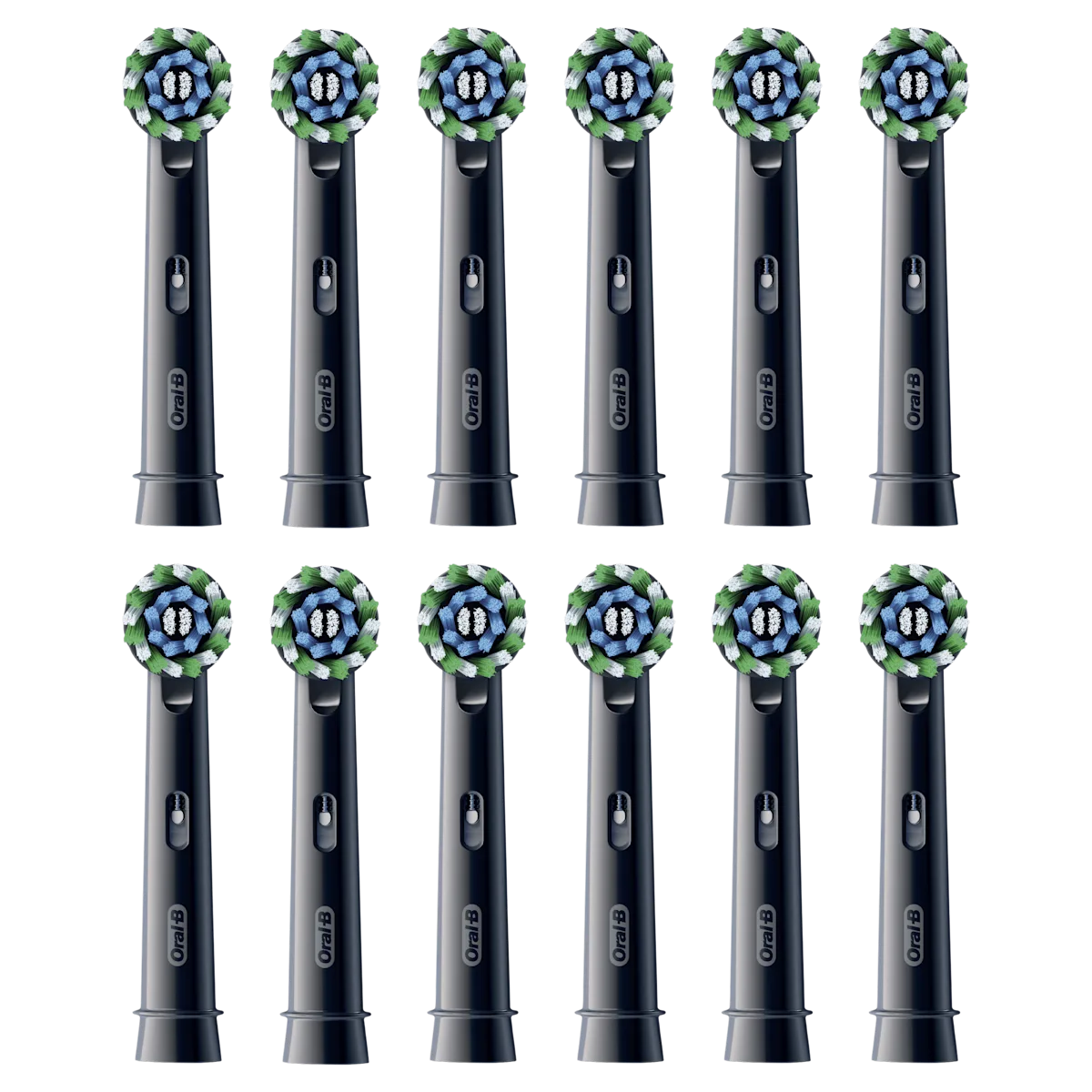 OralB Cross Action Cabezales de recambio pack de 12 Negro