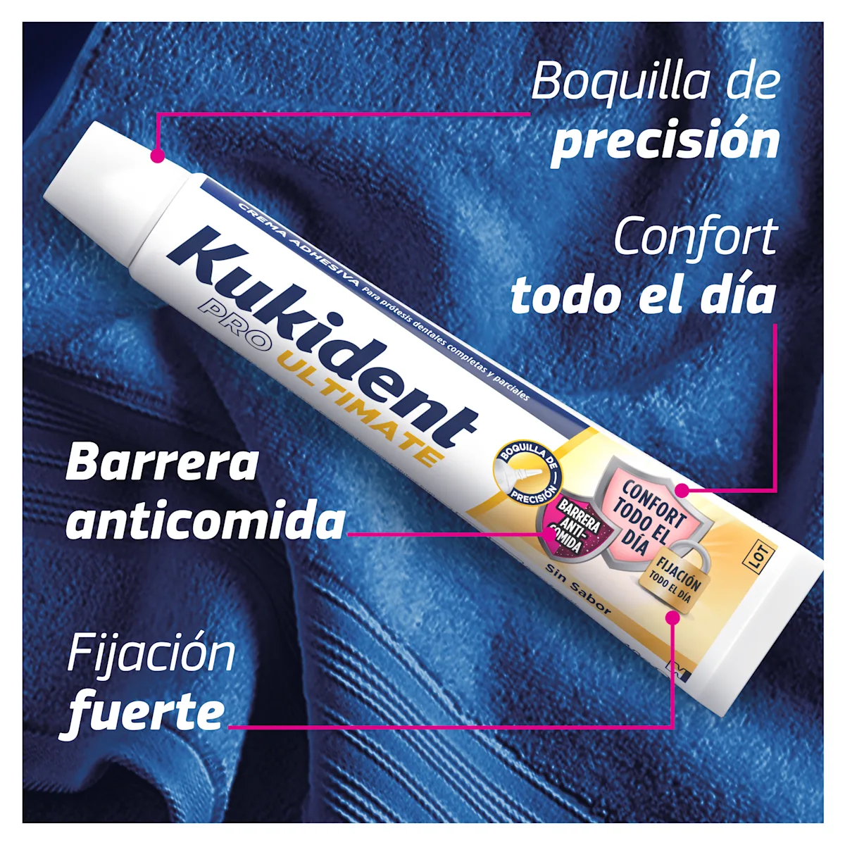 Kukident Pro Ultimate Crema Adhesiva Para Prótesis Dentales Sin Sabor 40gr
