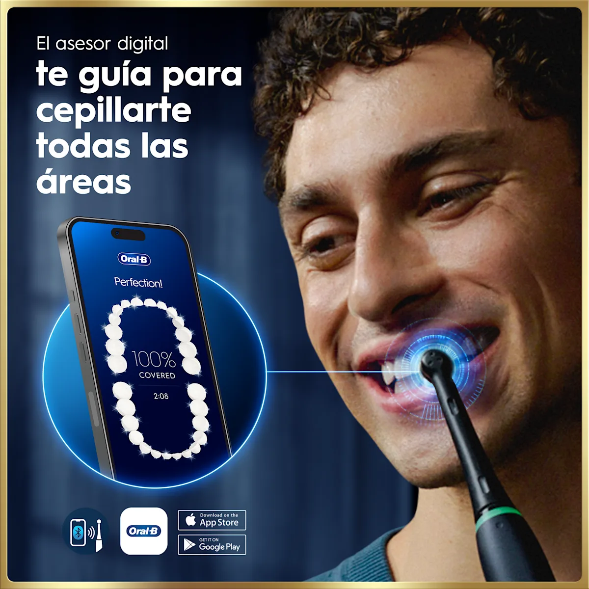 Cepillo de dientes eléctrico iO9 Negro con 2 cabezales y estuche de carga de viaje y carga rápida