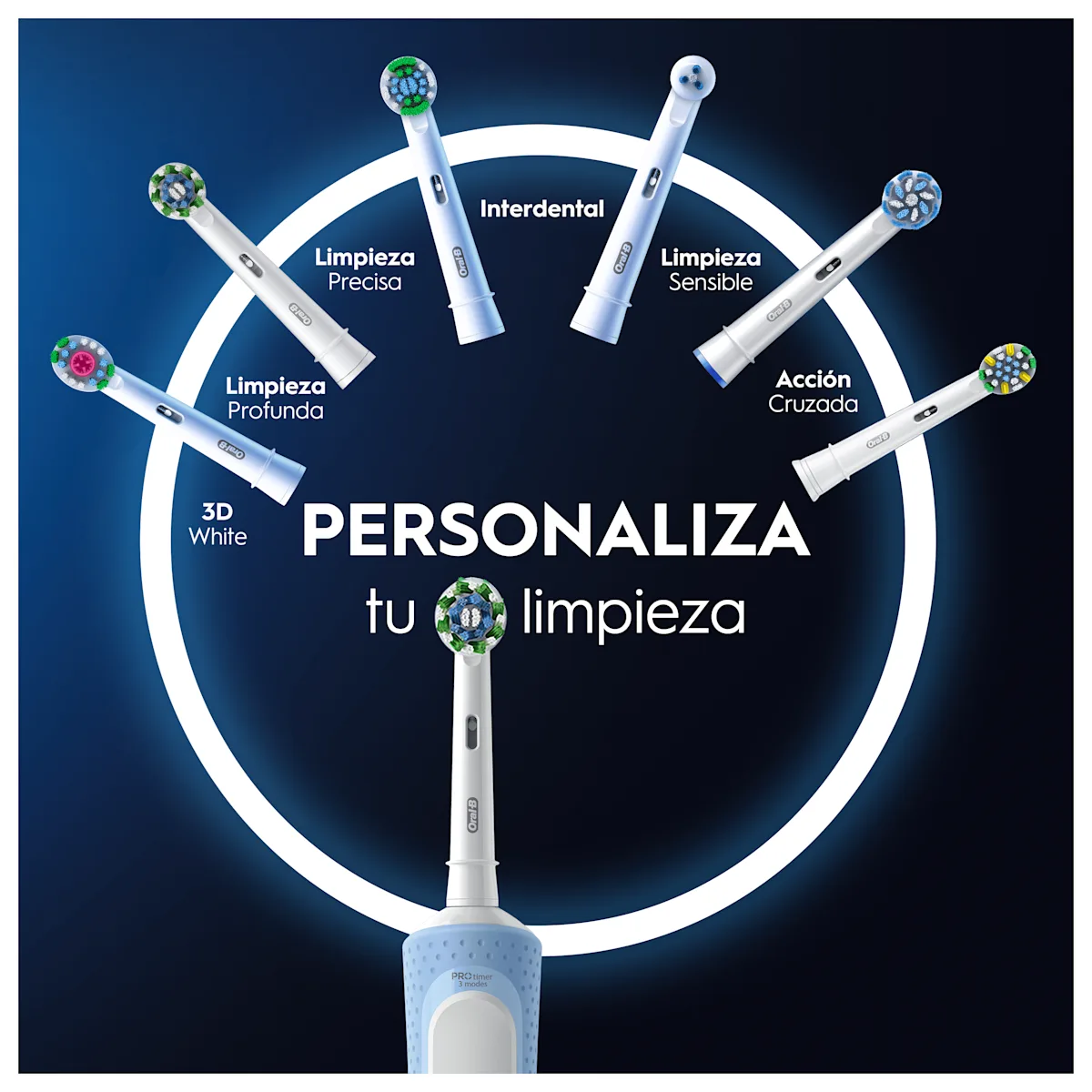 Cepillo de dientes eléctrico recargable Vitality Pro Azul