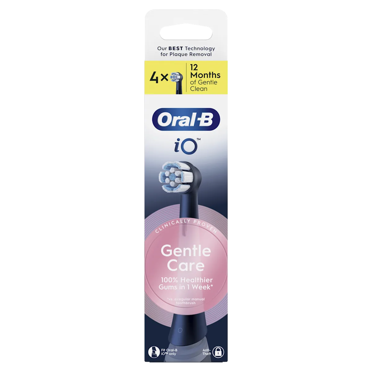 OralB iO Gentle Care Cabezales Negros pack de 4 recambios