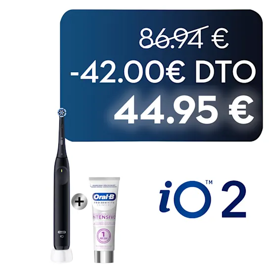 Oral-B iO2 cepillo eléctrico diseñado para un cambio fácil al eléctrico.