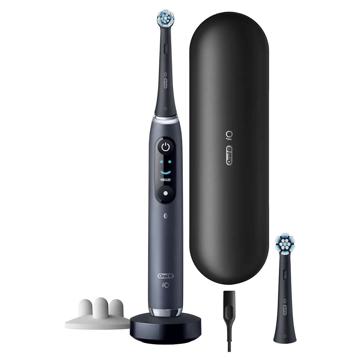 Oral-B iO9 Genius destacando su adaptación a la forma de cepillarse. Incluye estuche de carga