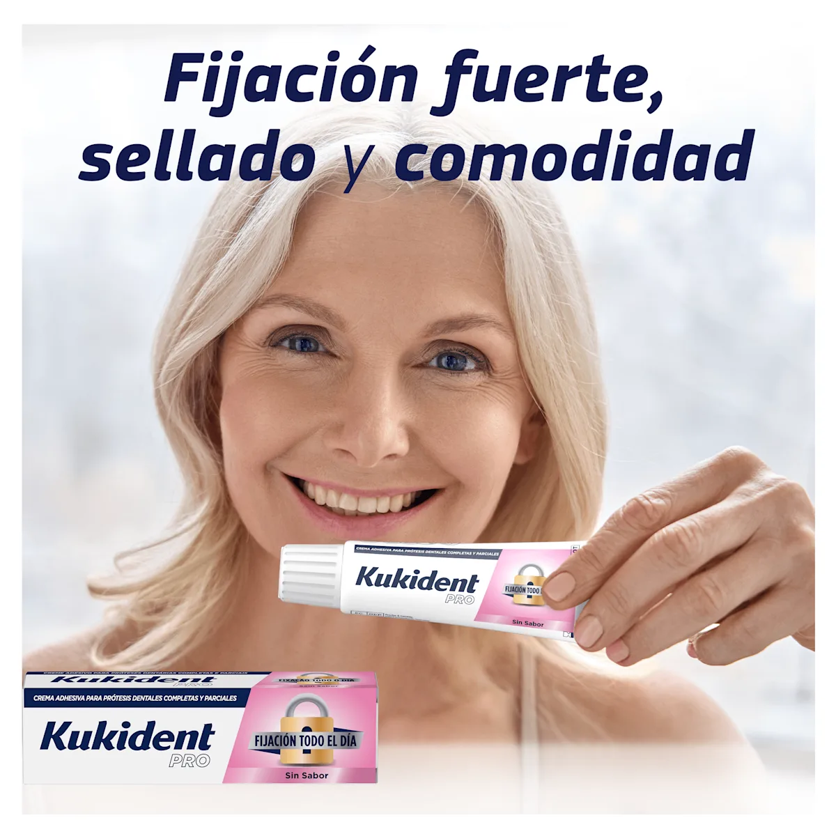 Kukident Pro Crema Adhesiva Para Prótesis Dentales Sin Sabor 47gr