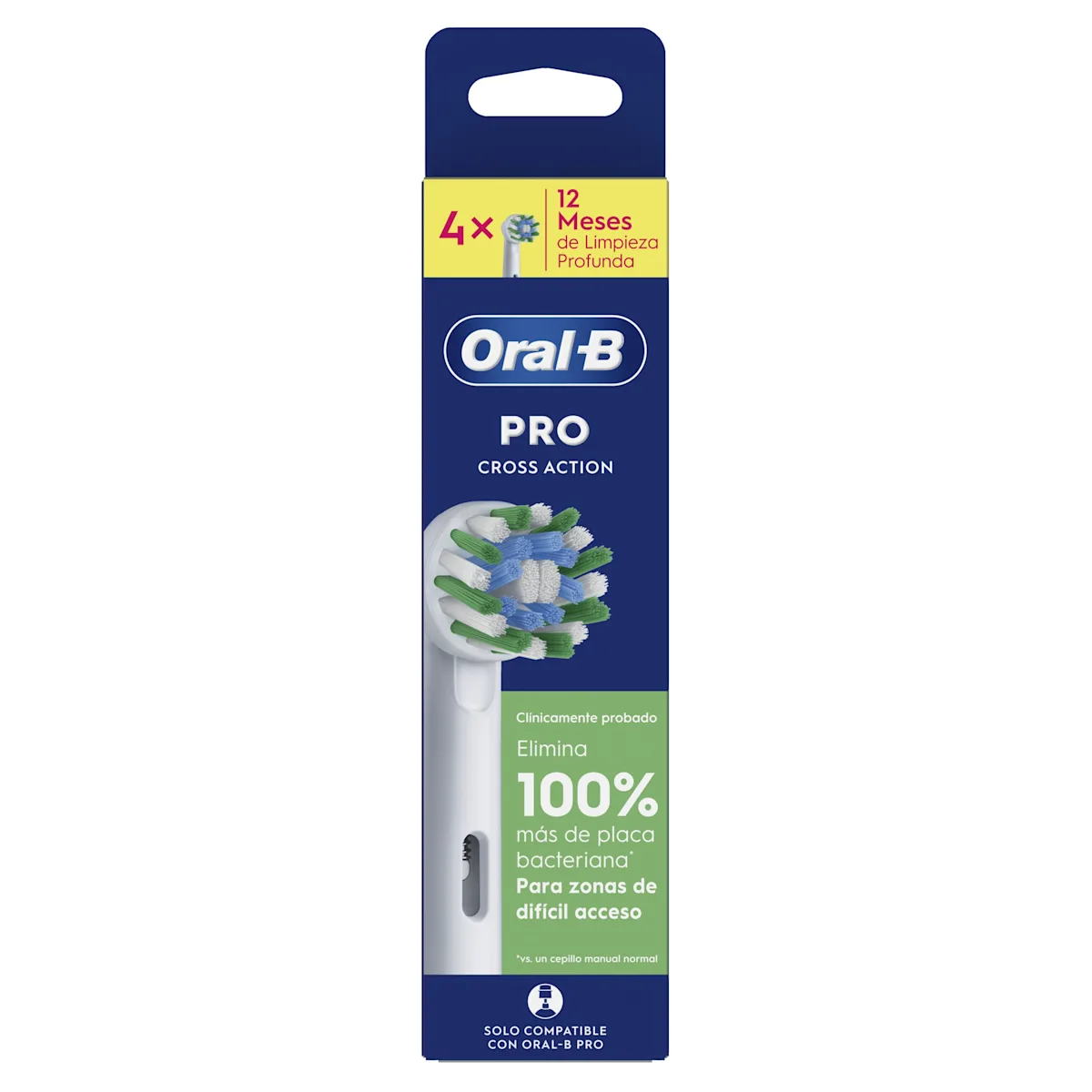 OralB Cross Action Cabezales de recambio pack de 4 Blanco