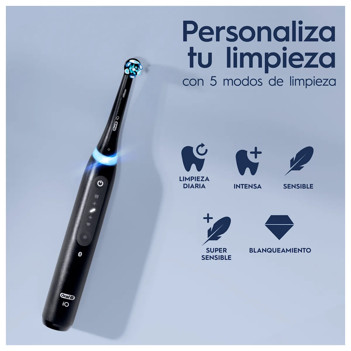Pack de 2 cepillos eléctricos iO5 Negro y Blanco con 2 cabezales y funda de viaje