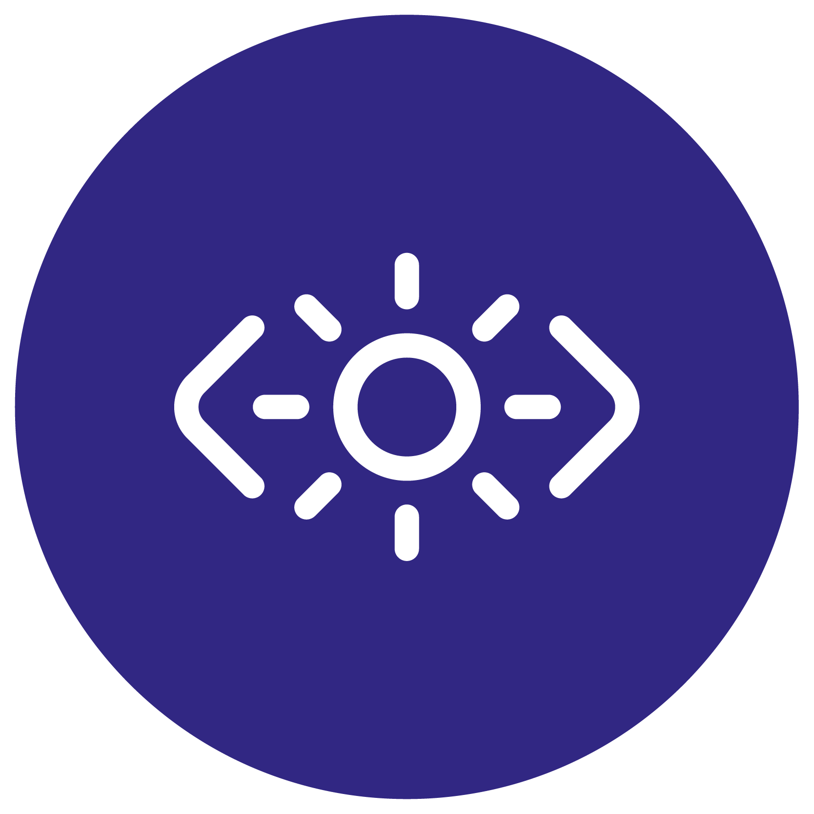 Code icon with a sun that shines!