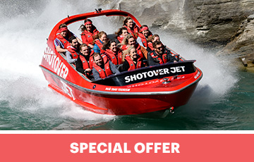 Free T-Shirt & Buff with every Shotover Jet boat ride purchase