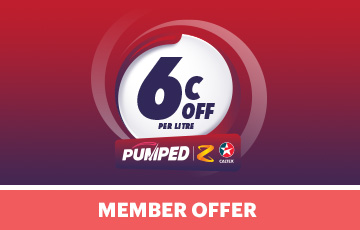 Save 6 cents per litre every day at Z and Caltex