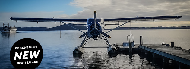 Floatplane jetboat golf experience package deal with Volcanic Air