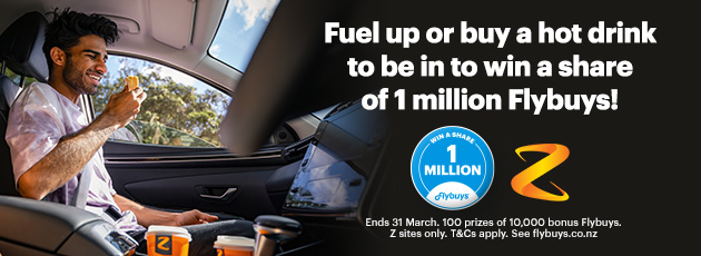 Fuel up or buy a hot drink to be in to win a share of 1 million Flybuys