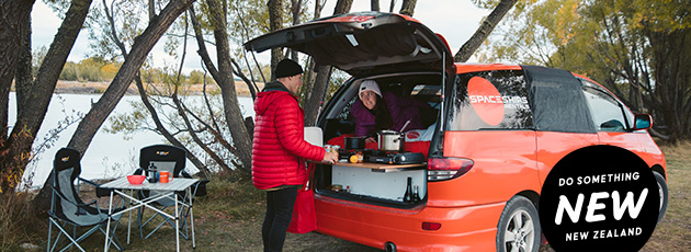 Hire a Spaceships campervan this winter and receive a free winter warmer pack