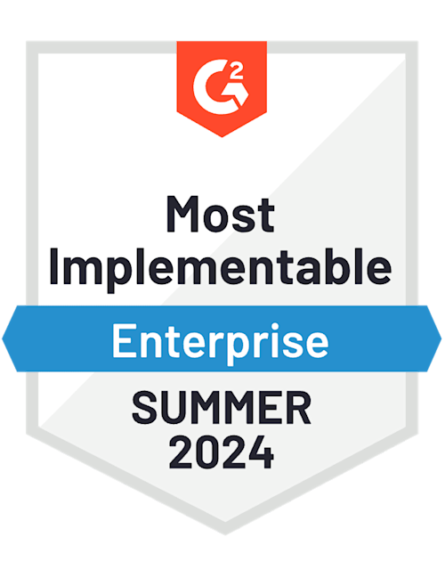 G2 Most Implementable - Enterprise, Summer 2024