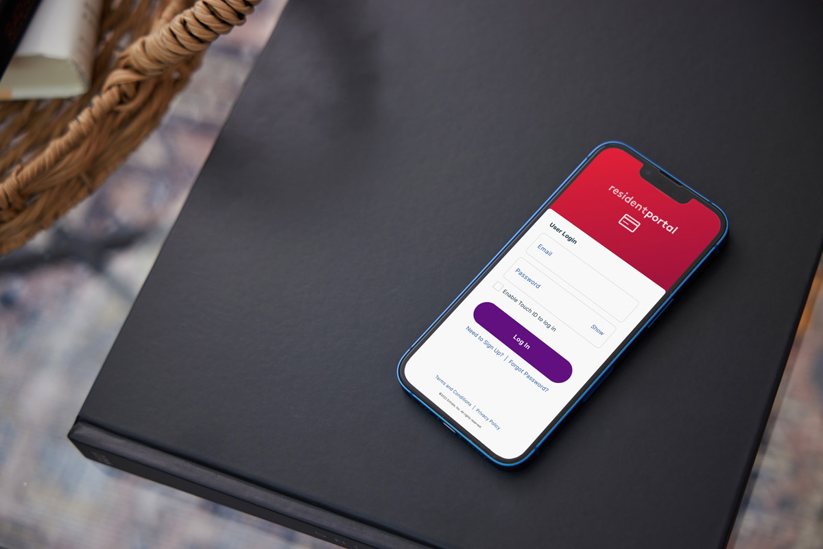 Resident Portal on phone