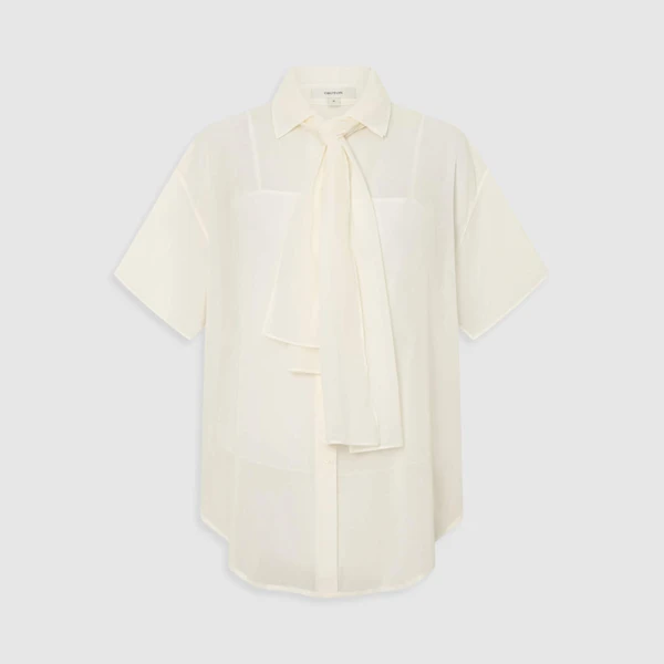 Cream short sleeve shirt